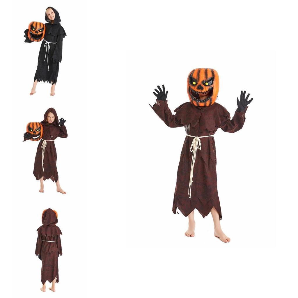 Хэллоуин Косплей Костюм Пугало Голова Тыквы Для Костюмированной Вечеринки