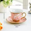Винтажный керамический набор для кофе с золотым ободком (чашка и блюдце) – Высококачественная ретро-чашка для латте-арта для дома и кафе.