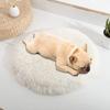 Круглая кровать для кошек, плюшевый домик для собак, коврики для домашних животных, мягкая длинная плюшевая подушка, теплая корзина для домашних животных, подушка для кошек, товары для домашних животных