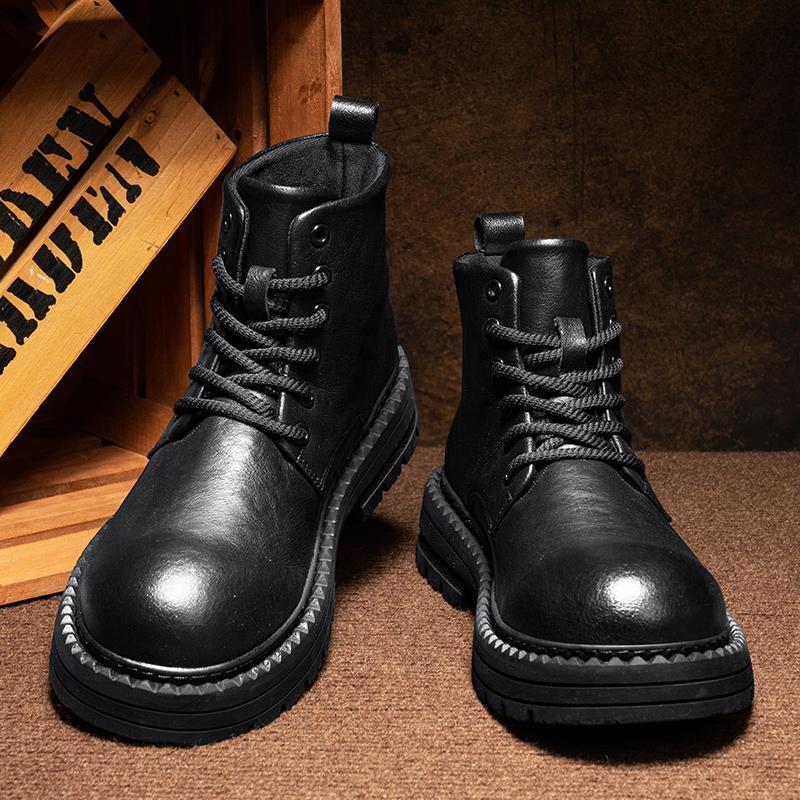 Модные горячие осенние и зимние мужские ботинки ретро классика британский стиль повседневные уличные мотоциклетные качественные деловые офисные кожаные ботинки