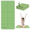 Portable Folding Yoga Mat with Carry Bag TPE Yoga Mat Anti-slip 5mm Thicken Fitness Yoga Mat for Men Women, 72x24 Inches, Green