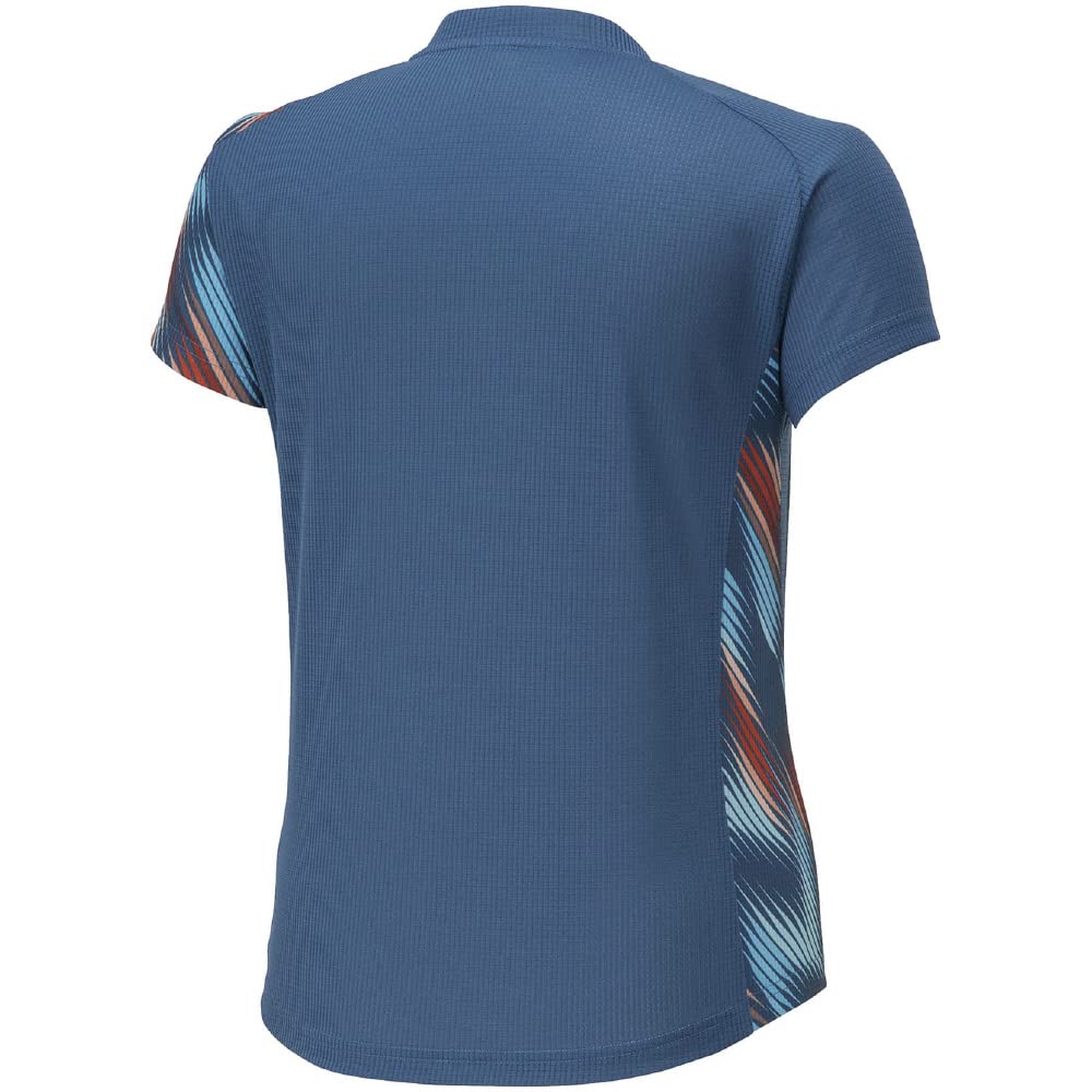 Mizuno Dry Aeroflow Tennis Game Short and Easy To Move Blue Size 62JAA201 Women's Shirt, Sleeve, Breathable, In, Navy,