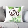 Cute Panda Wild Square Pillowcase Polyester Linen Velvet Pattern Zip Decorative Sofa Cushion Cover