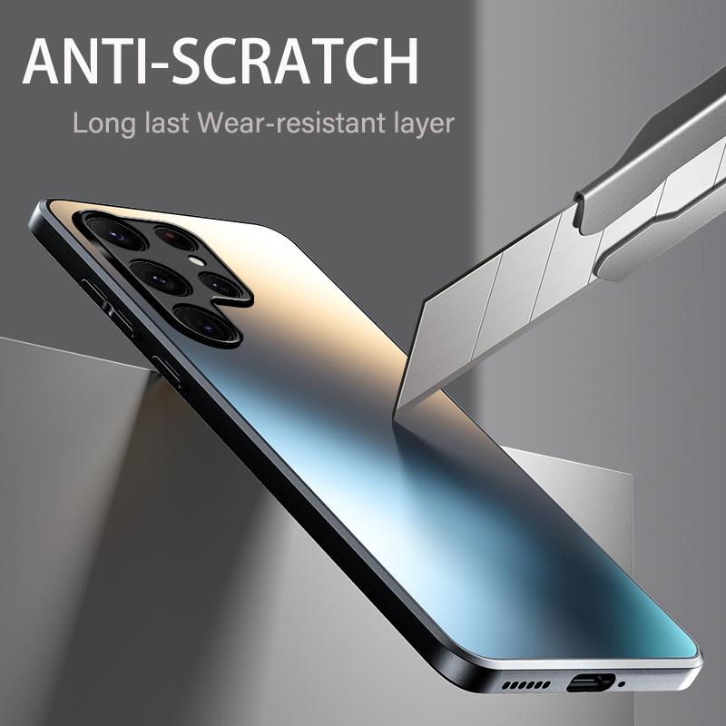 Роскошный силиконовый матовый стеклянный чехол AG для Samsung Galaxy S24 S23 S22 Ultra S24 Plus, матовый защитный чехол для объектива камеры