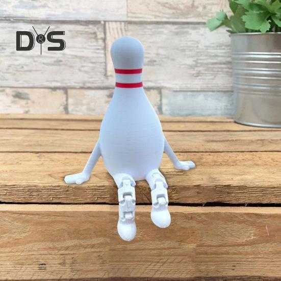 Гибкий боулинг-приятель, настольный мяч для боулинга с шарнирными ножками, 3D-печатный орнамент на тему боулинга, подарки для любителей боулинга