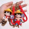 One Piece Keychains Anime Monkey D. Luffy Tony Chopper Roronoa Zoro Cartoon Character Key Chains Keyring Doll Bag Pendent