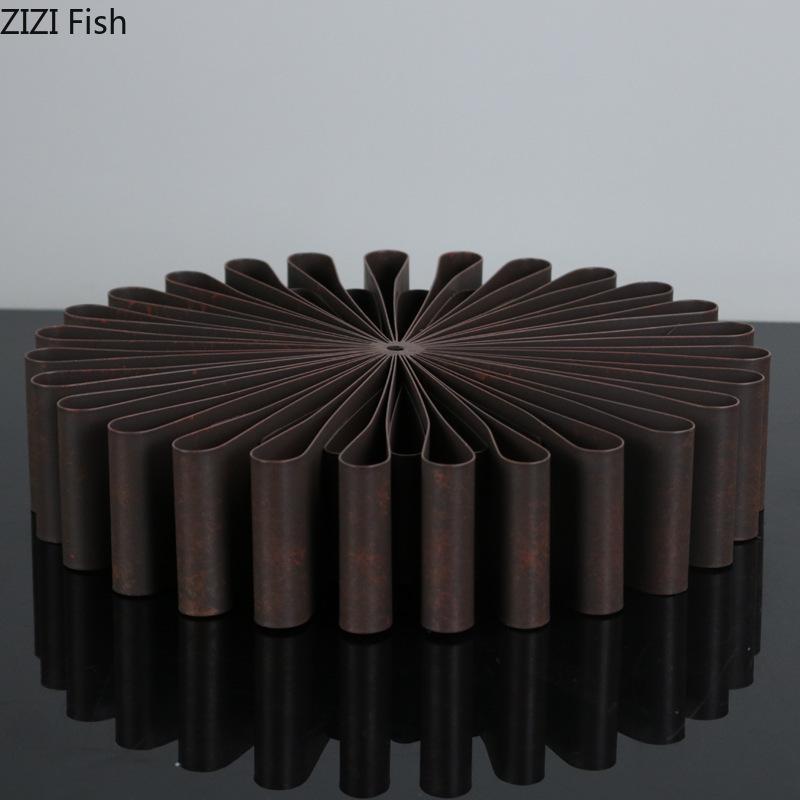 Creative Sunflower Geometric Circular Ornaments Abstract Crafts Desk Decoration Folding Circle Sculpture Room Aesthetic Decor