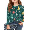Christmas Day Girls Long Sleeve T Shirts Kids Fall Tops Crewneck Printed Basic Tees
