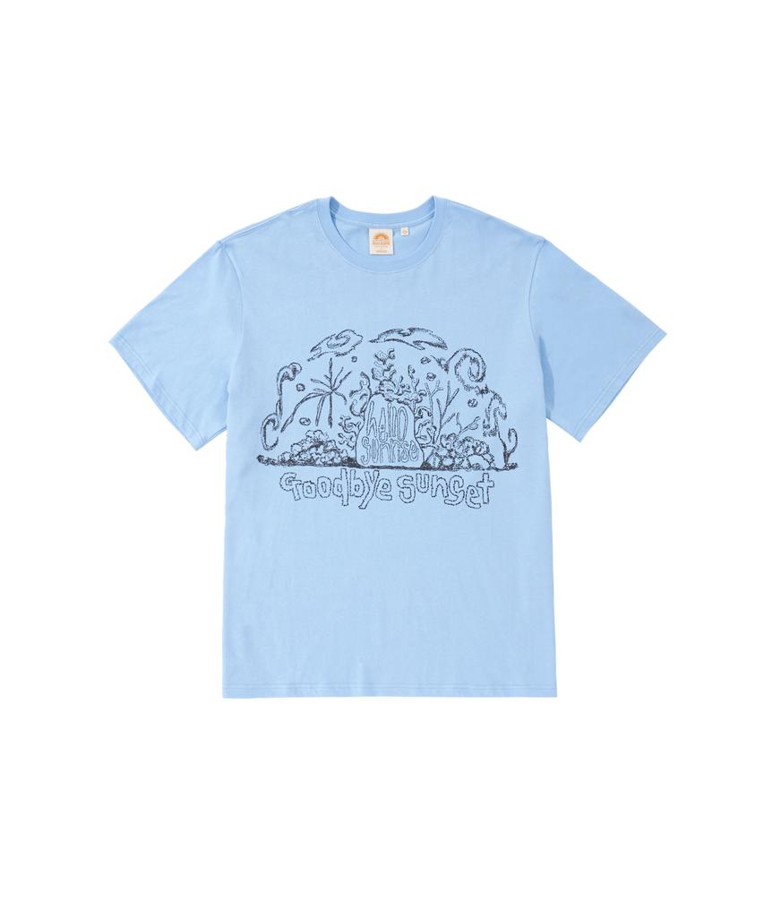 HELLO SUNRISE Hs X Etcblank Under The Sea Tee_Sky Blue