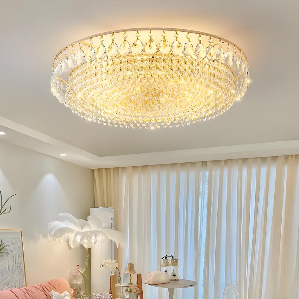 Nordic LED Crystal Circle Ceiling Lamp Гостиная Спальня Внутренний Декор Подвесной Светильник Lampara Luminaire Chandeliers Освещение