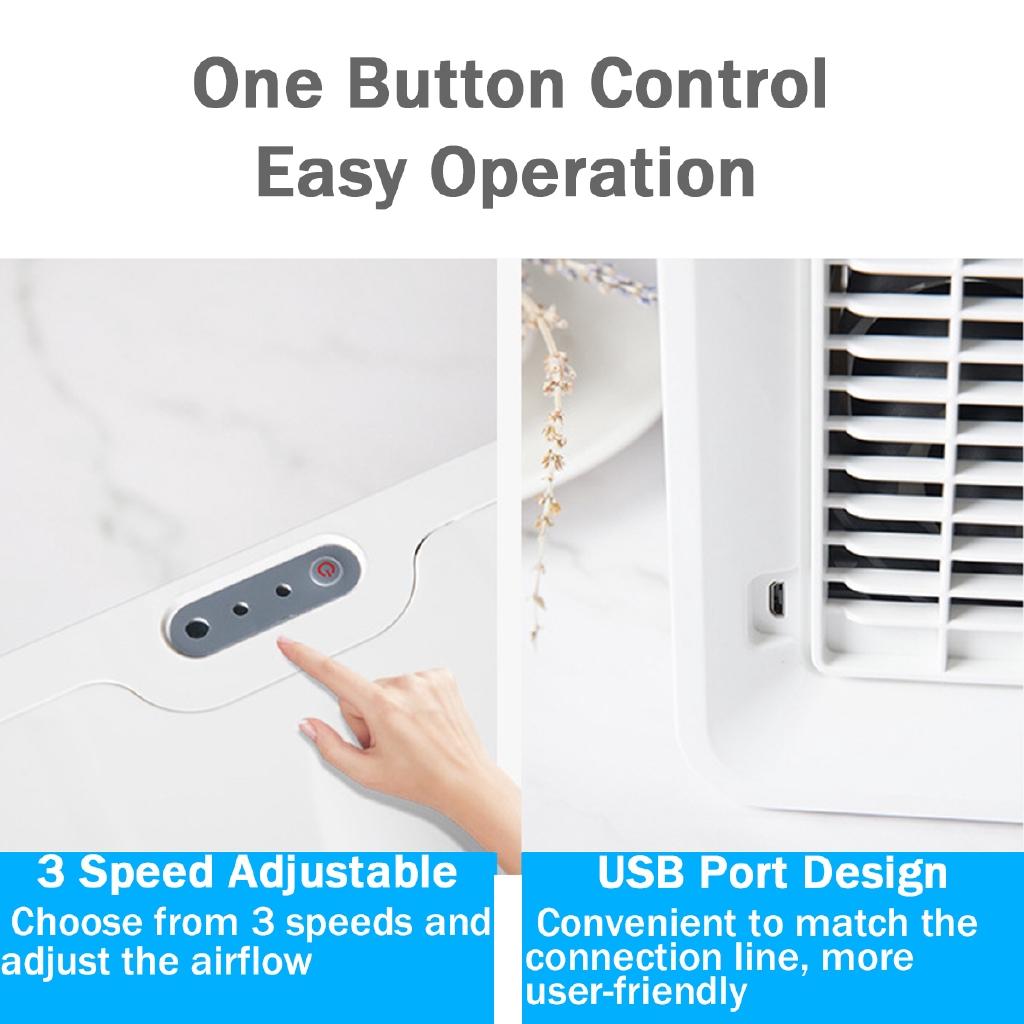 Mini USB Air Conditioner Cooler Portable Cooling Humidifier 3 Gear Fan for Home Office Any Space Quick Cool Air Supply New