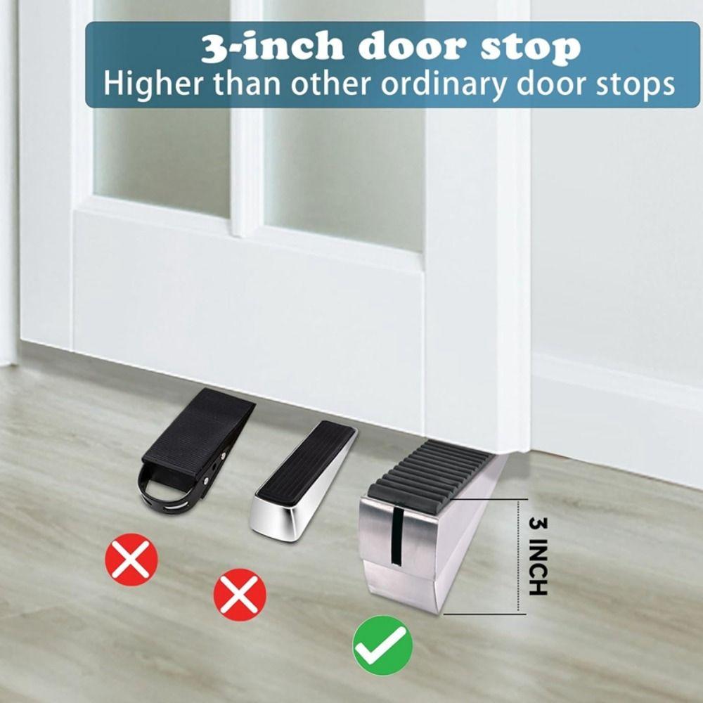 Stainless Steel Door Stop Wedge Non-slip Floor Doorstop Security Spring Door Stopper  Gate Wedge