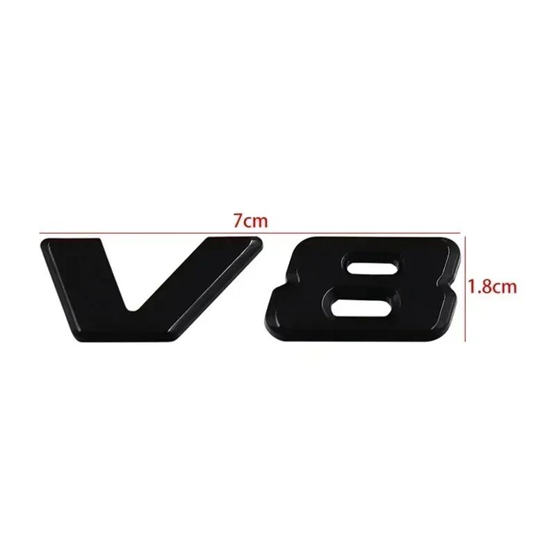 FCUI6 3D Chrome Black V8 Logo Letters Car Fender Emblem Badge Sticker For Mercedes Benz AMG GL ML SL 500 220 C63 S500 V8 Accessories