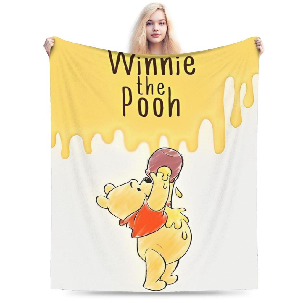 Pooh and Friends Blankets Flannel Summer Air Conditioning Winnie The Pooh Breathable Soft Throw Blankets Sofa Travel Rug Piece
