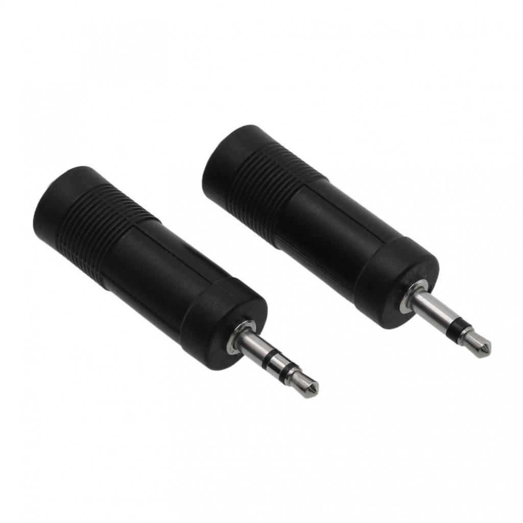 Black Headphone Adaptor Converter Stereo 1/4 Inch 3.5mm To 6.35mm 4*