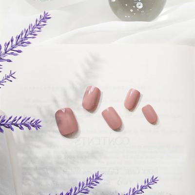 16 однотонных типсов, бежево-коричневый