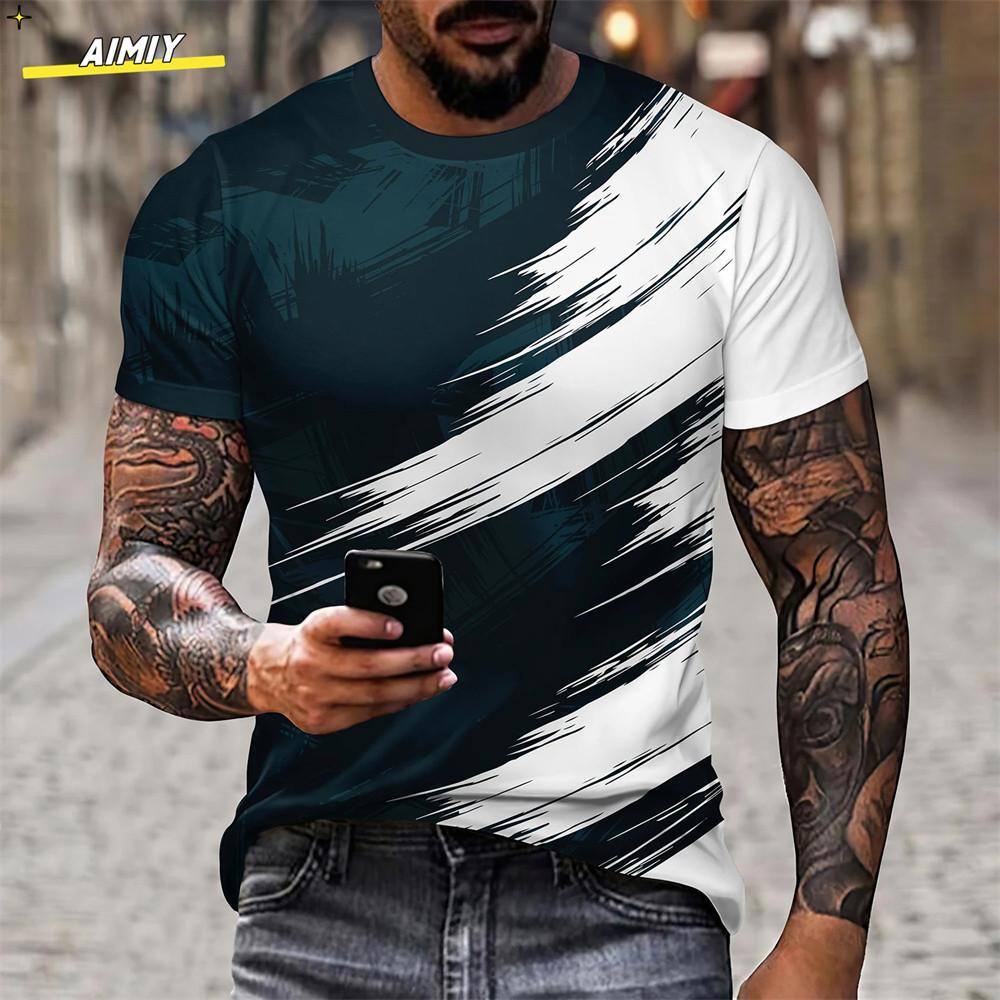 Летние мужские футболки с 3D-принтом граффити, уличная одежда, с круглым вырезом, свободные, с коротким рукавом, повседневные футболки, мужская одежда