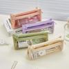 Dual Layer Pencil Bag Pen Case Oxford Fabric Transparent Front Storage Pouch Pocket for Stationery School