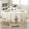European -Style Embroidered Round Table Round Tablecloth Household Hollow Pastoral Tablecloth Chair Cushion Chair Cover Set