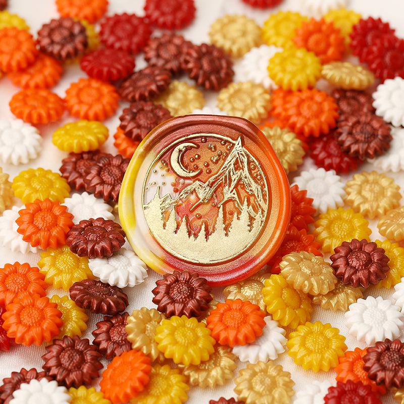 Huidisi Перламутровые Гранулы Сургуча Смешанных Цветов Подсолнух для Штампов