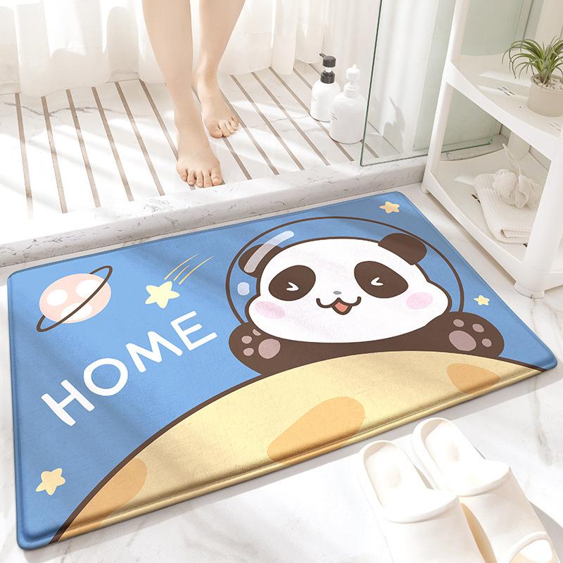 Cartoon Animal Bath Mat Diatom Mud Carpets Non Slip Shower Room Entrance Floor Foot Mats Home Toilet Kitchen Indoor Decor Rug