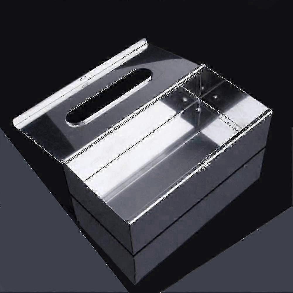 Stainless Steel Rectangular Tissue Box Holder for Bathroom & Vanity | Modern Paper Dispenser