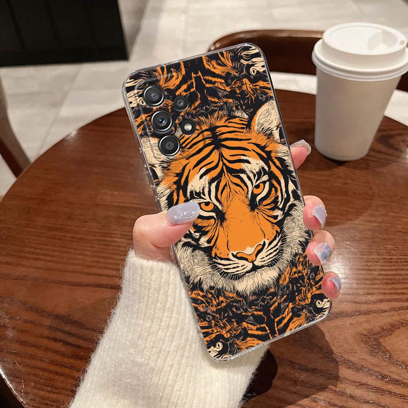 The Wolf Lion Cat Clear Soft Phone Case For Samsung Galaxy A56 A57 A37 A55 A54 A36 A35 A26 A25 A16 A17 A07 A52 A34 A73 A53 Cover