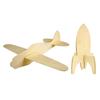 Wooden Rocket 10 Cm and Wooden Airplane 30 Cm