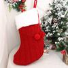 Красный/зеленый/белый рождественский вязаный чулок большой емкости подвеска на елку Новый год
