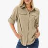 Women's Quick-Dry UV Protection Multi-Pocket Outdoor Stretch Shirt