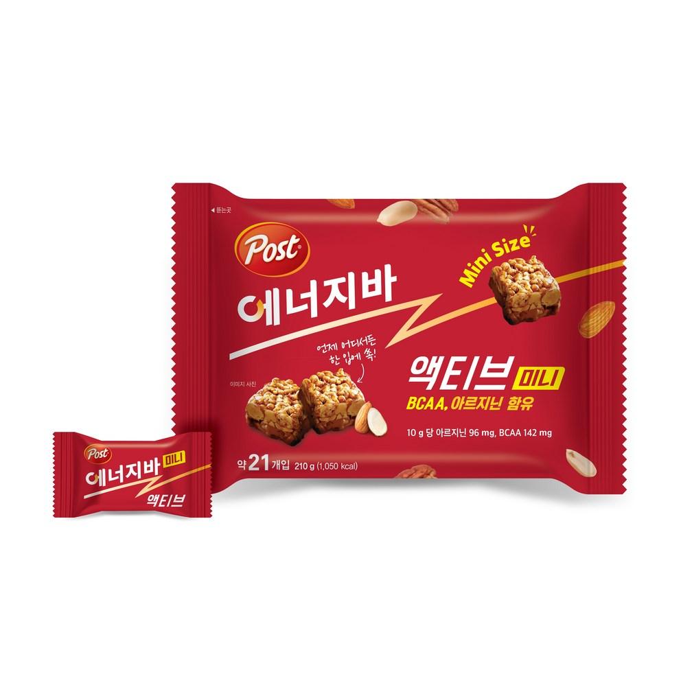 Энергетический батончик Post Energy Bar Active Mini, 210 г x 4 – Корейский снэк Power Pack