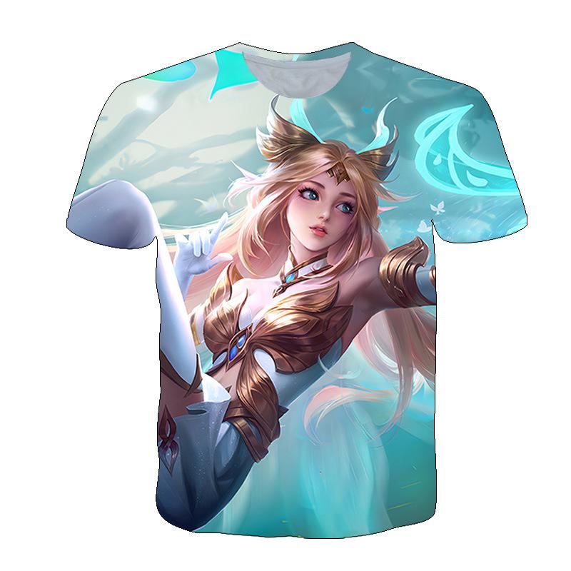 King of Glory Мужской Beloved Date Game Print Летние свободные повседневные футболки с круглым вырезом и коротким рукавом для мужчин