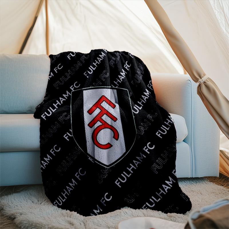 1PC Fulham F.C Printed Soft Flannel Blanket Throw for Adult Bedroom Living Room Sofa Camping Travel Fan gifts Christmas Gifts