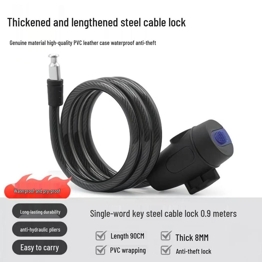 Anti-Theft Steel Cable Bike Lock – Mountain & Fixed Gear Cycling Accessory