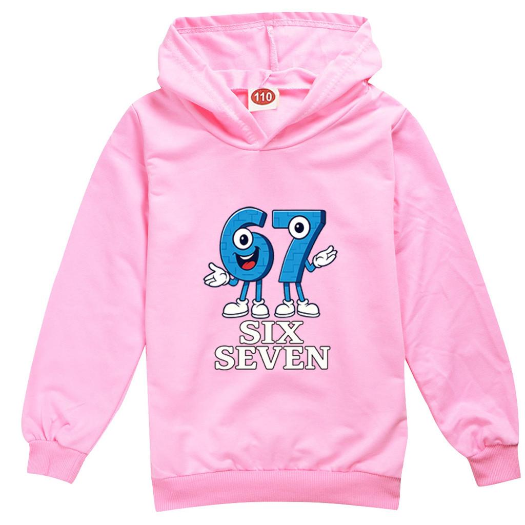 9194 Детский Худи с принтом Steal a Brainrot 67 Six Seven, повседневный, с длинными рукавами
