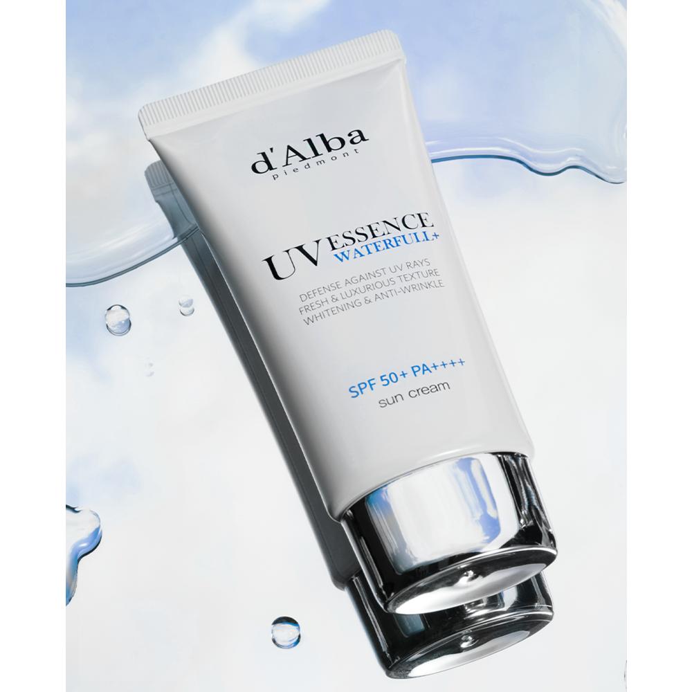 d'Alba Waterful Essence Sun Cream SPF50+PA++++ 50ml 2pcs + Balancing Vegan Gel Cleanser 15ml, 50ml, 2pcs