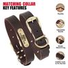 Real Leather Dog Collar Leash Set Personalized Pet Collar With Leash Free Engraving Nameplate For Small Medium Large Dogs