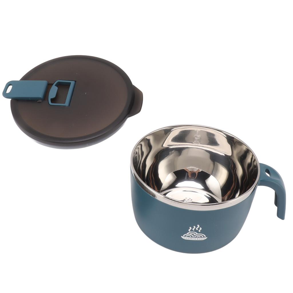 Миска для лапши быстрого приготовления из нержавеющей стали 900 мл Миска для лапши с крышкой для офиса студенческого общежития