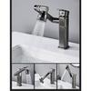 Bathroom Basin Mixer Tap Grey Single Handle 360° Rotation Brass Rotating Bathroom Sink Taps Bathroom Faucet, Low (Grey Low)
