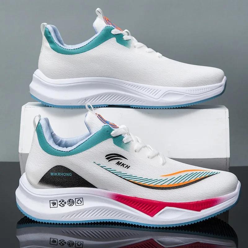 Модные мужские кроссовки, модные трендовые мужские спортивные туфли, повседневные дышащие легкие на шнуровке износостойкие мужские кроссовки для бега 2025 года, новые