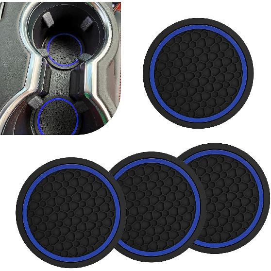 4PCS Car Cup Coasters, 2.75 Inch Cup Holder Coaster, Non-Slip Insert Auto Drink Holder, Cars Interior Accessories, Universal for Vehicles, SUVs, RVs