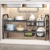 Extendable Kitchen Storage Rack: Under-Sink Cookware Organizer Shelf