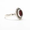 Кольцо ручной работы с драгоценным камнем овальной огранки с красным гранатом, богемное кольцо, штабелируемое кольцо, подарки для мамы, серебряное кольцо, кольцо с камнем
