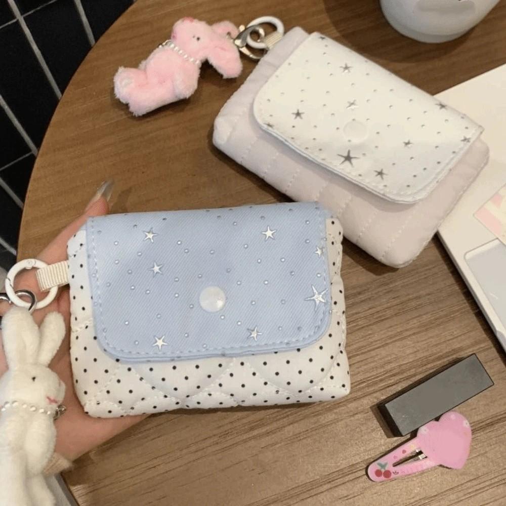 Handheld Cosmetic Pouch Star Pattern Dot Star Storage Bag Versatile Coin Bag for Women