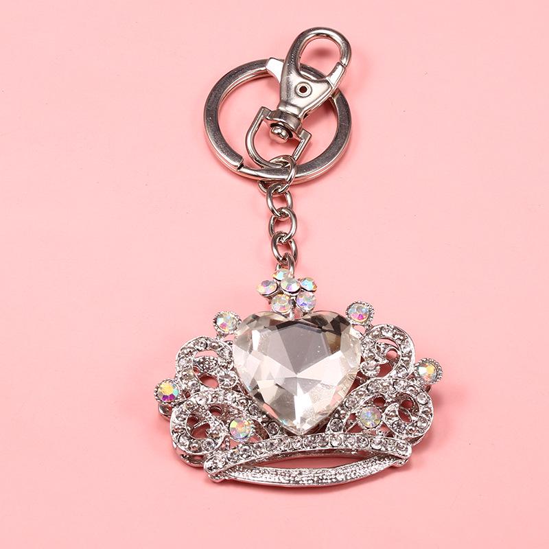 Crown Rhinestone Fashion Keychain Pendant for Bags, Cars, and Clothing