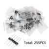 255PCS Fast Recovery Rectifier Diode Schottky Diodes Set 22 Kinds Assorted Kit 1N4001 1N4004 1N4007 1N5399 1N5408 6A10 10A10