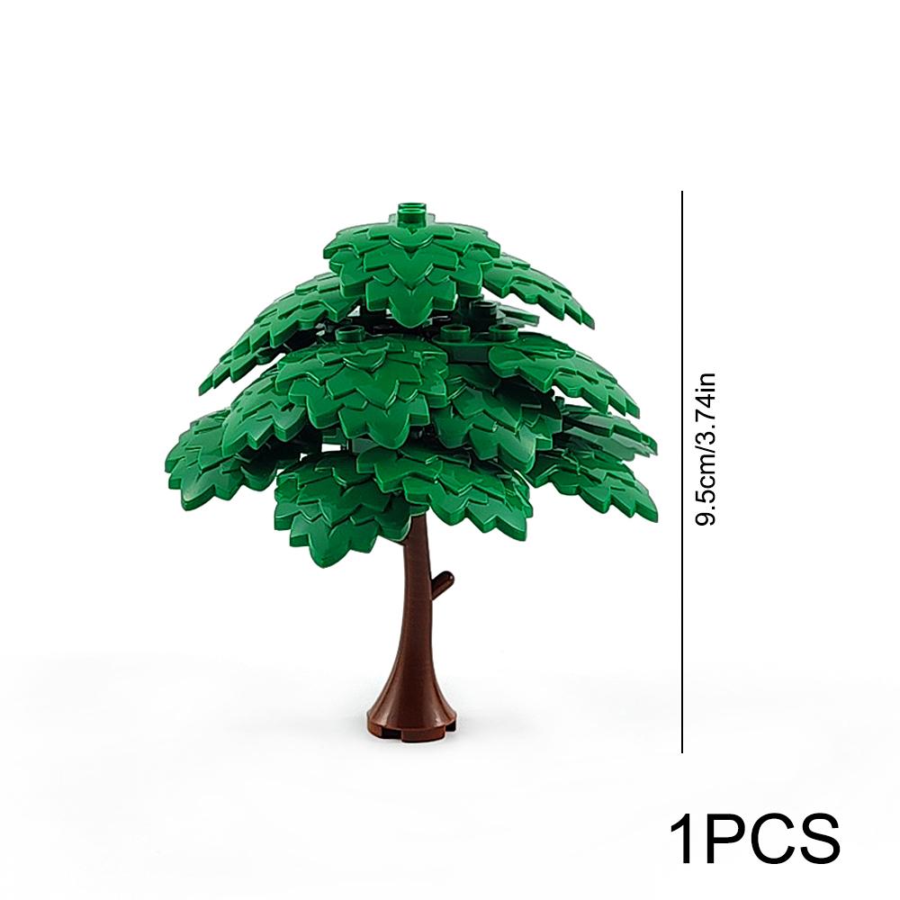 MOC Городской сад Конструктор Дерево Игрушка Сделай сам Сборка Сосна Кокосовая пальма Вид улицы Лес Растение Ствол Листья Трава Аксессуары