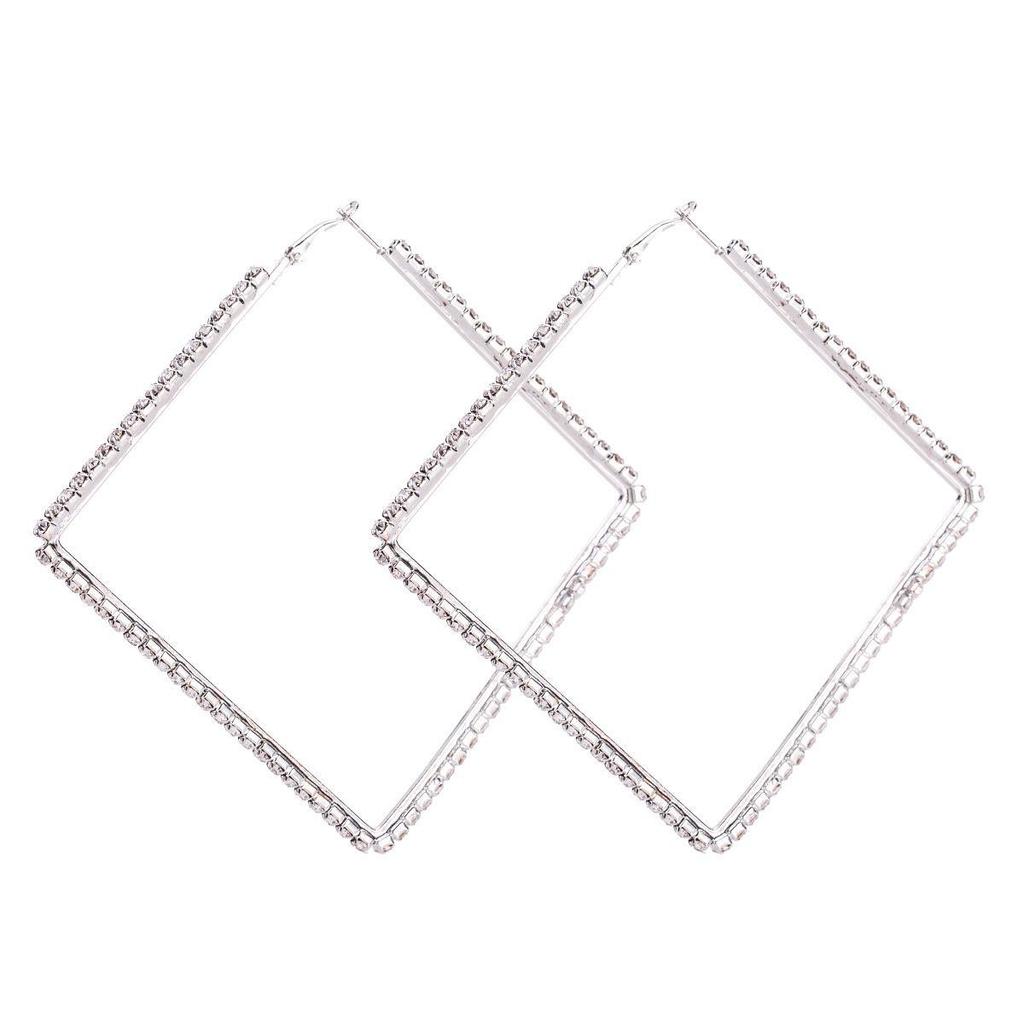 EH8239 Серьги с бриллиантами в европейско-американском стиле в стиле бохо с квадратной медной огранкой.