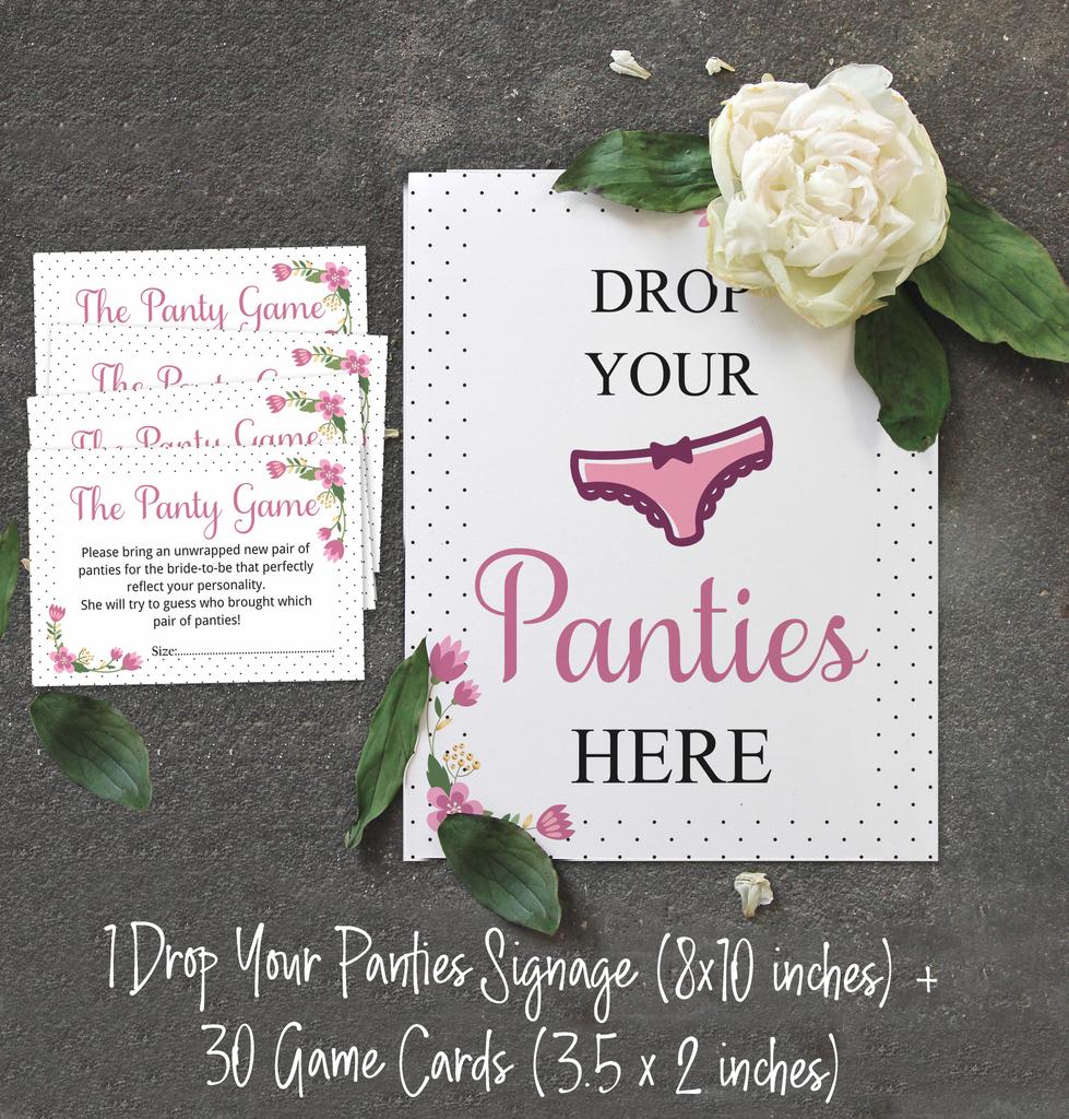 Inkdotpot Белый Сбросьте Ваши Трусики Девичник Вечеринка Трусики Игра Цветочные Свадебный Душ Игра 1 Знак 30 Размер