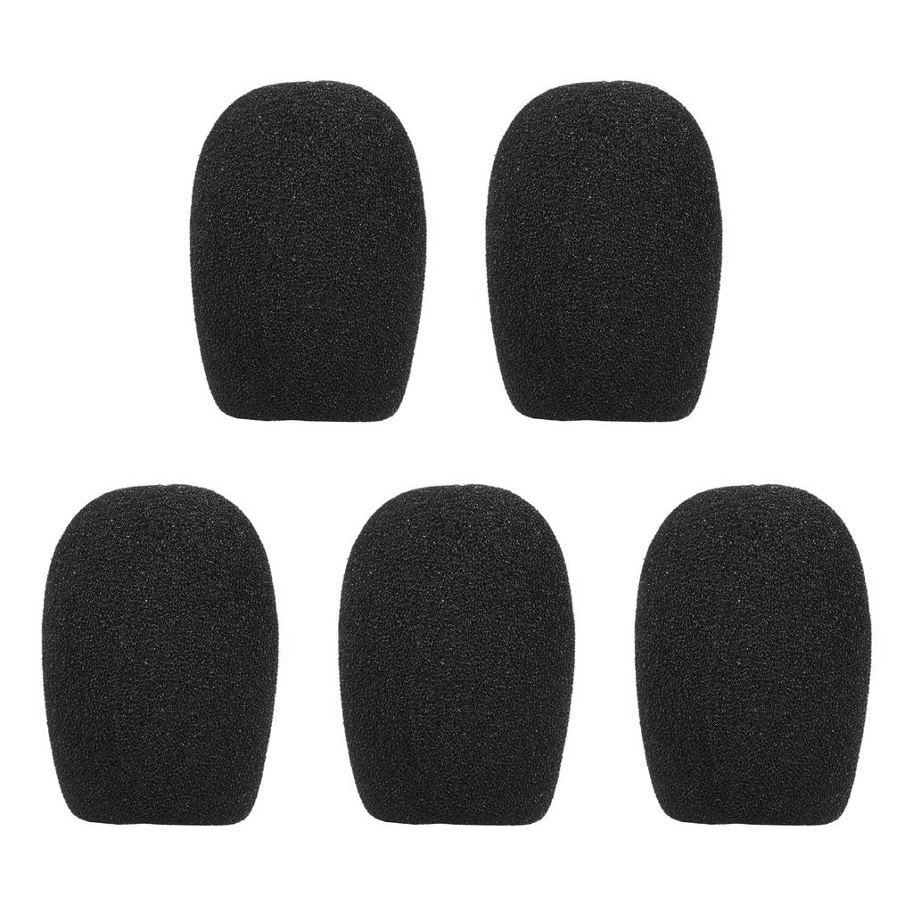 Mini Microphone Windscreens Mic Foam Covers for Lapel Headset Microphone Black, Pack of 5pcs